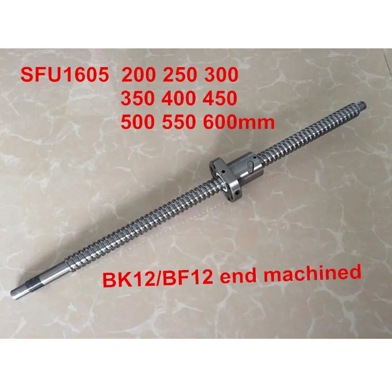 

SFU1605 200mm 250mm 300mm 350mm 400mm 450mm 500mm 550mm 600mm ball screw C7 with end machined CNC parts RM1204