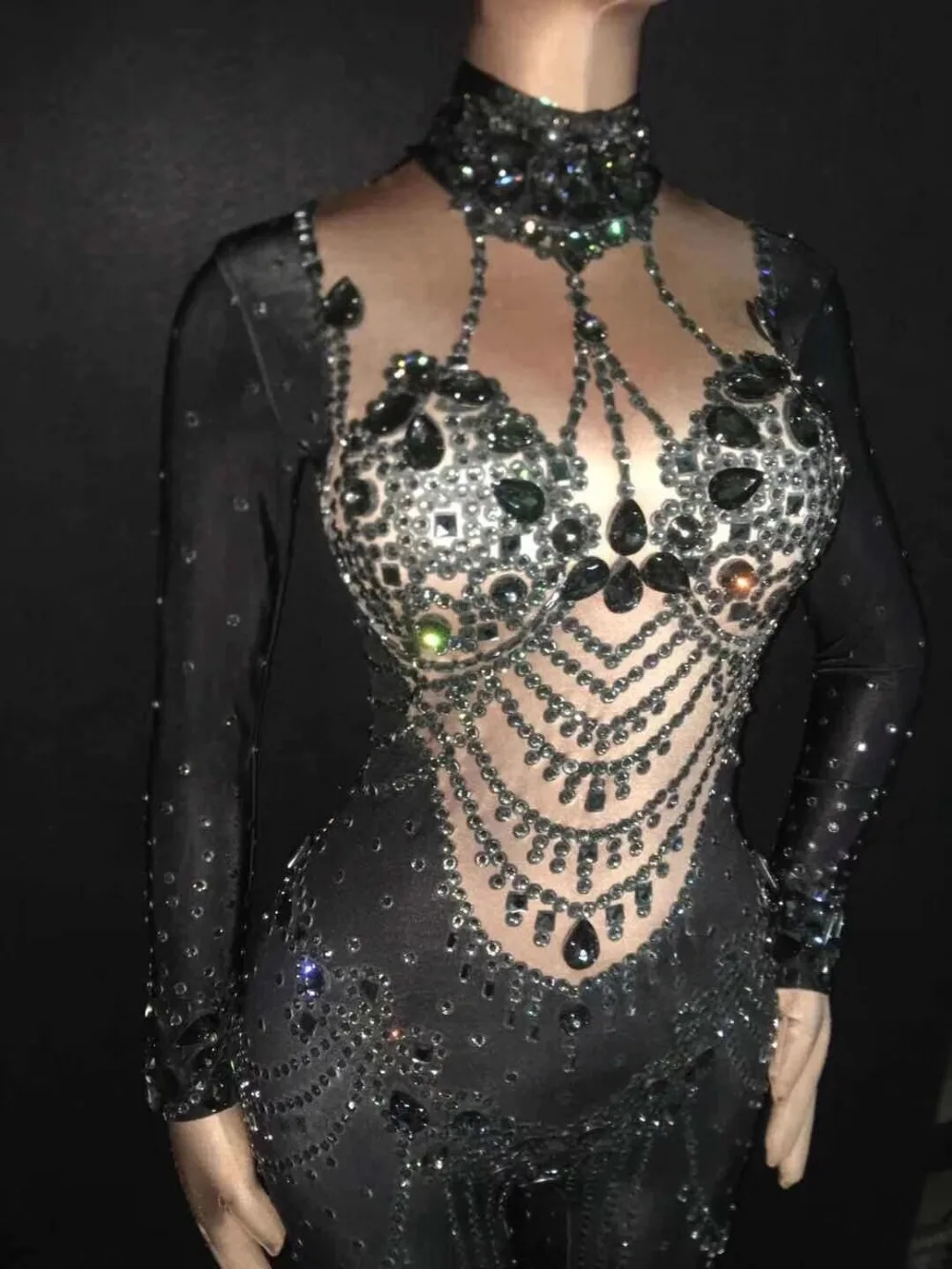 Красный черный со стразами растягивающийся купальник комбинезон стеклянными