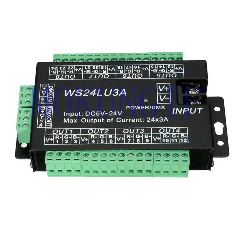 Fast shipping 10Pcs 24CH DMX Controller 512 Decoder RGB LED Strip Module Dump Node 24x3A WS24LU3A 5-24V | Лампы и освещение
