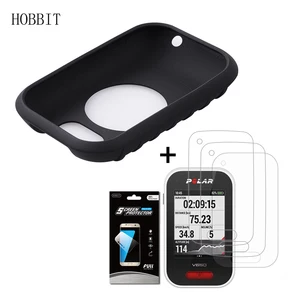 silicone tpu back cover case for polar v650 gps road mountain bike cycling with lcd screen protector for polar v650 film free global shipping