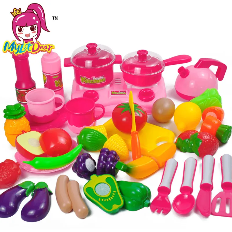 Пластиковые Кухонные Игрушки MylitDear 34 шт. для резки фруктов и овощей ролевые игры