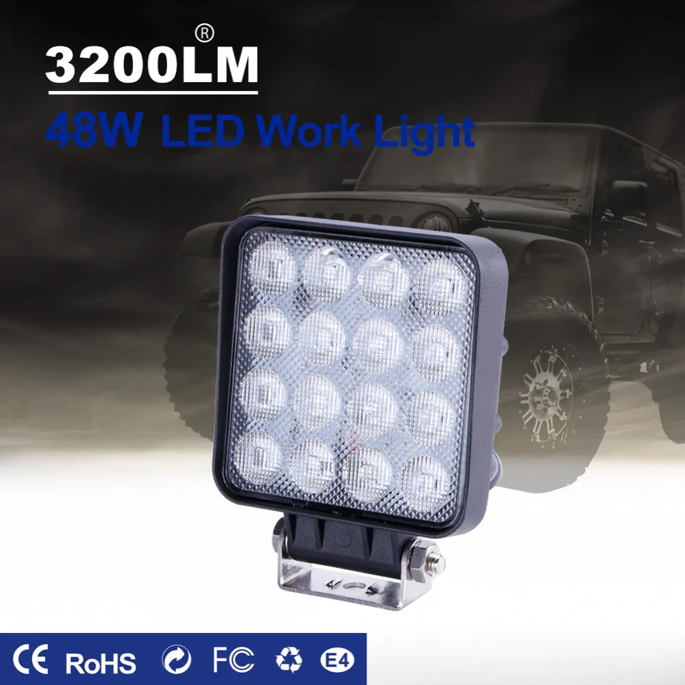 

TC-X ПРИВЕЛО Свет Работы 16x3 Вт Площадь Offroad Led 12/24 В дополнительный Свет Портативный Прожектор Мотор Тягача Стайлинга Автомобилей Оптовая