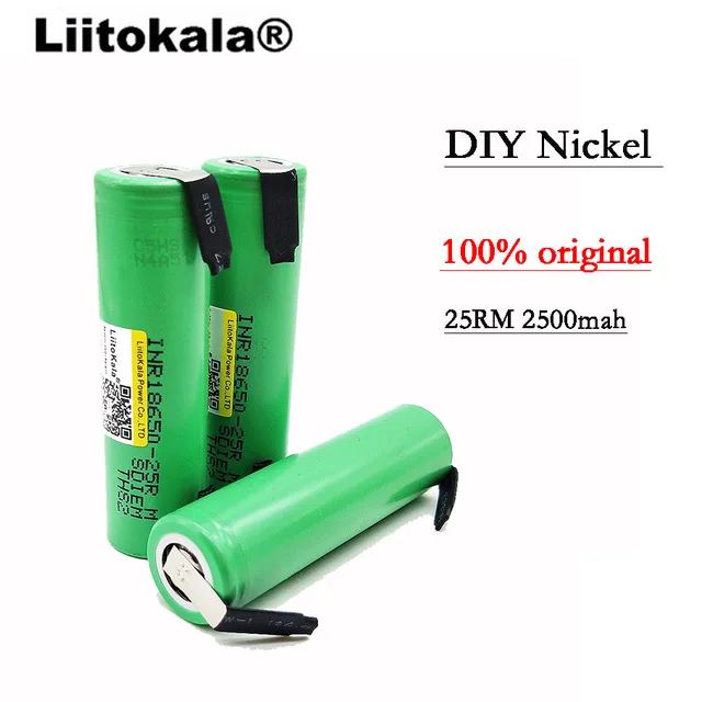 Новинка 18650 2500mAh перезаряжаемая батарея 3,6 V 25R INR18650 M разрядка 5A+ DIY никель - Цвет: 3PCS