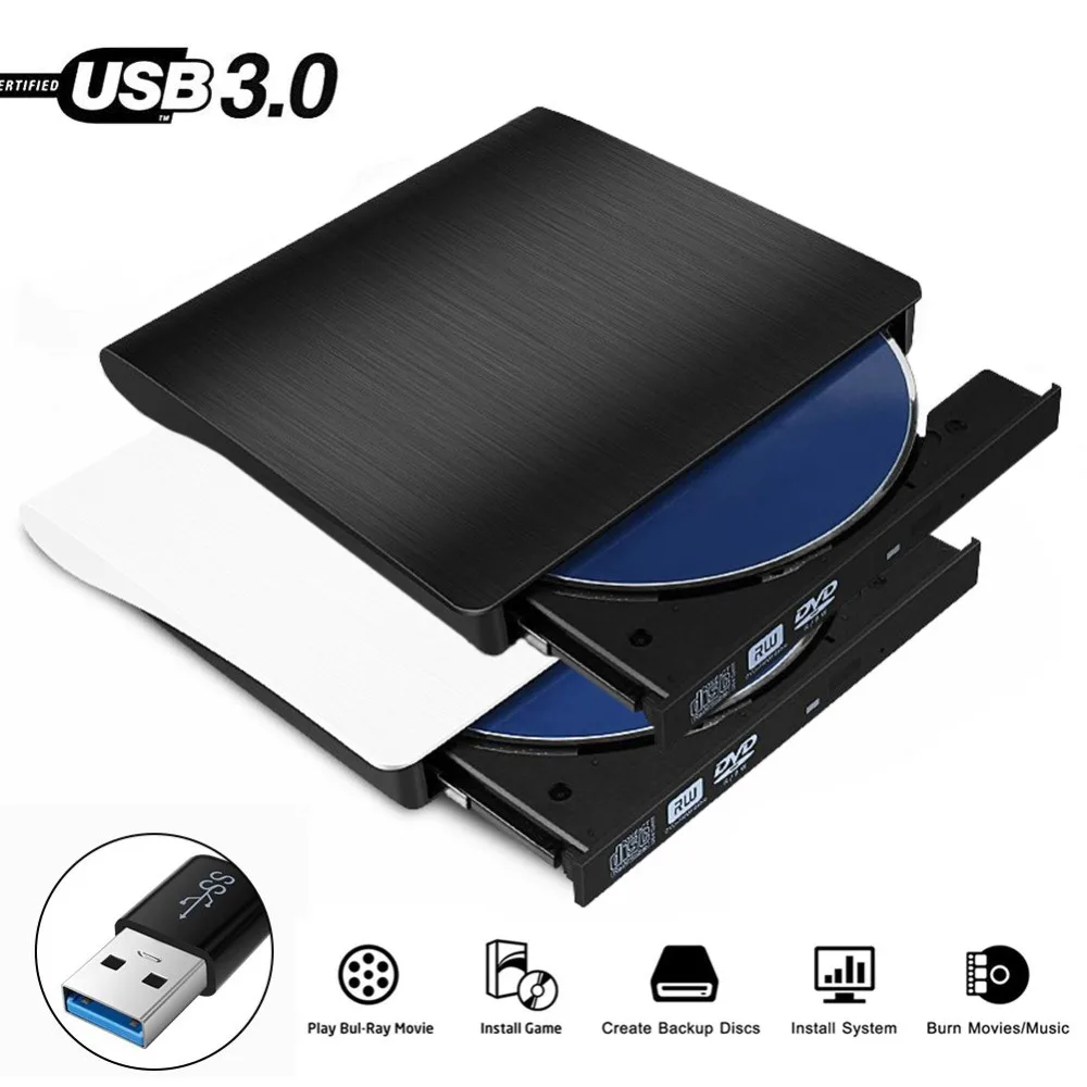 USB 3.0 DVD RW ГОРЕЛКА внешний CD/ROM Оптический привод чтение CD записывающее устройство