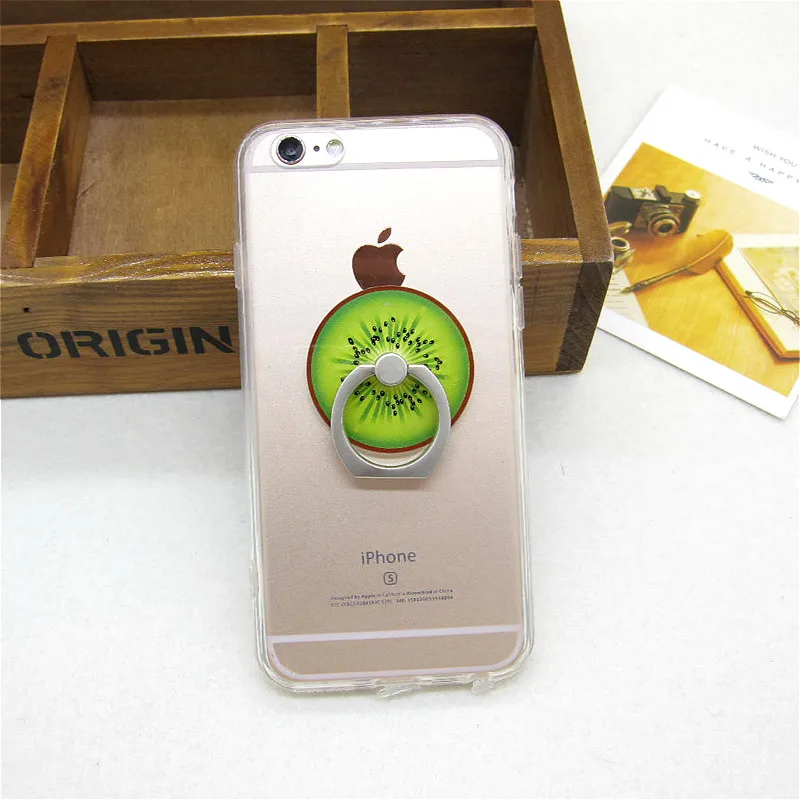 Fashion Cartoon Fruit Cherry Carambole Transparent Holder Stand Back Cover for iPhone 6 6s plus Cute Clear Phone Case Shell Skin |