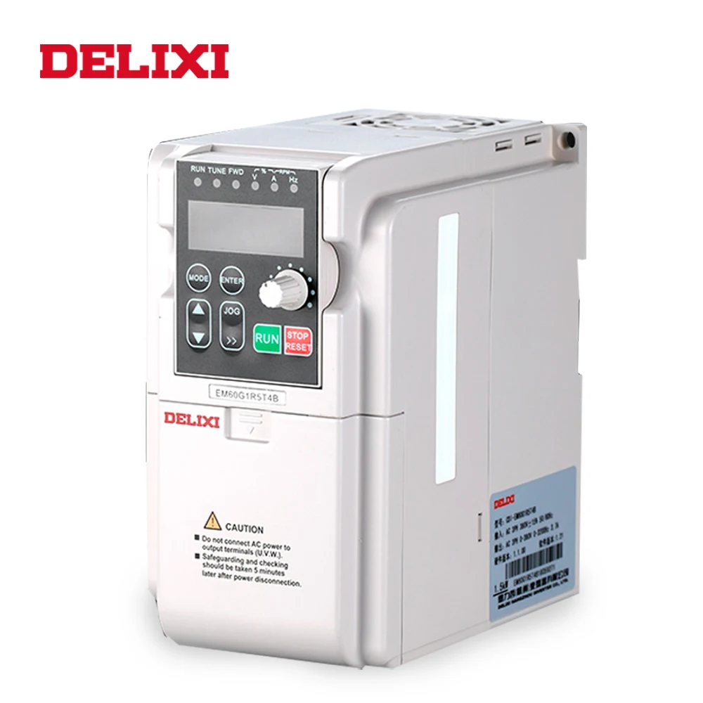 

DELIXI 220V 0.4KW frequency Inverter 1 phase input and 3 phase output inverter drives for motor Adjustable Speed 50HZ 60HZ VFD
