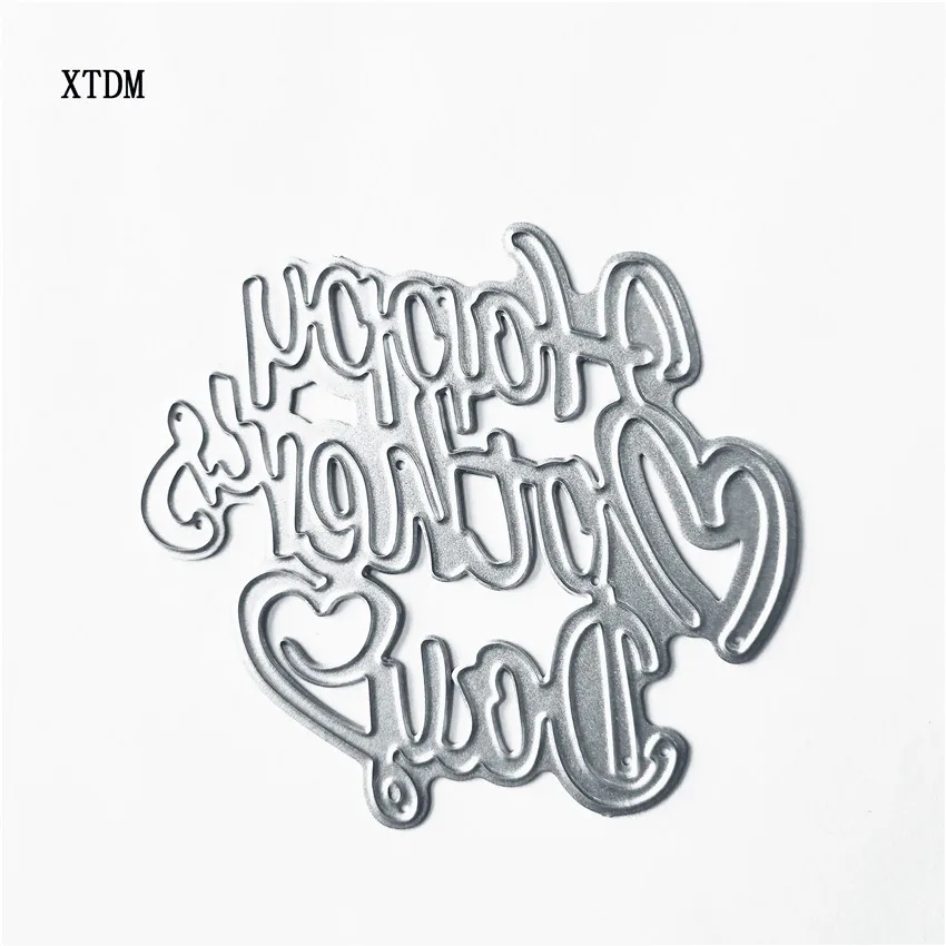 Die cutting die toy metal Happy Mothers' Day crafts paper relief DIY embossed Easter New Year Valentine's | Дом и сад