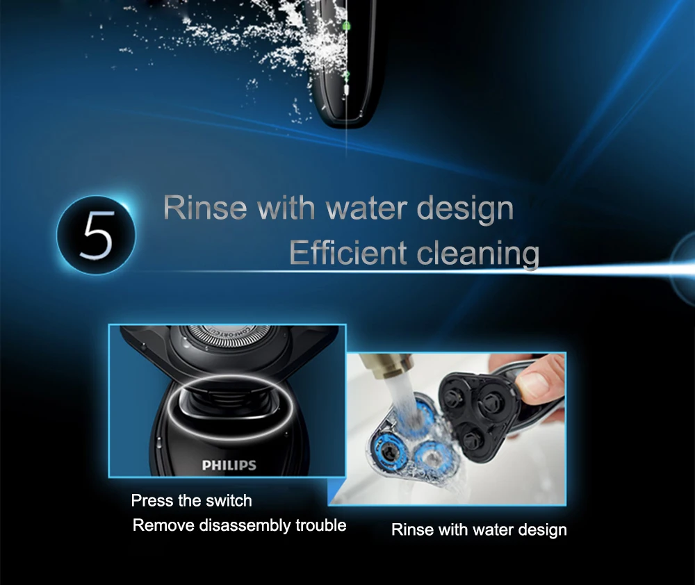 Philips профессиональная электробритва S5082 перезаряжаемая 3D плавающая головка моющаяся для мужской 5 направления Гибкая бритвенная головка