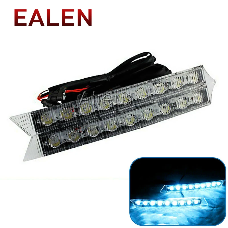 EALEN1Pair автомобиля 12V светодиодный Габаритные огни DRL противотуманный фонарь белый