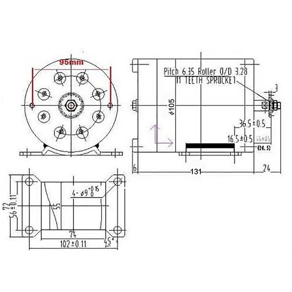 MY1020 500W 24 V/36 V/48 V unitemotor высокое Скорость щёточный двигатель постоянного тока мотор для электрического велосипеда е-скутер способный преодолевать Броды мотор, фара для электровелосипеда в матовый Шестерни мотор