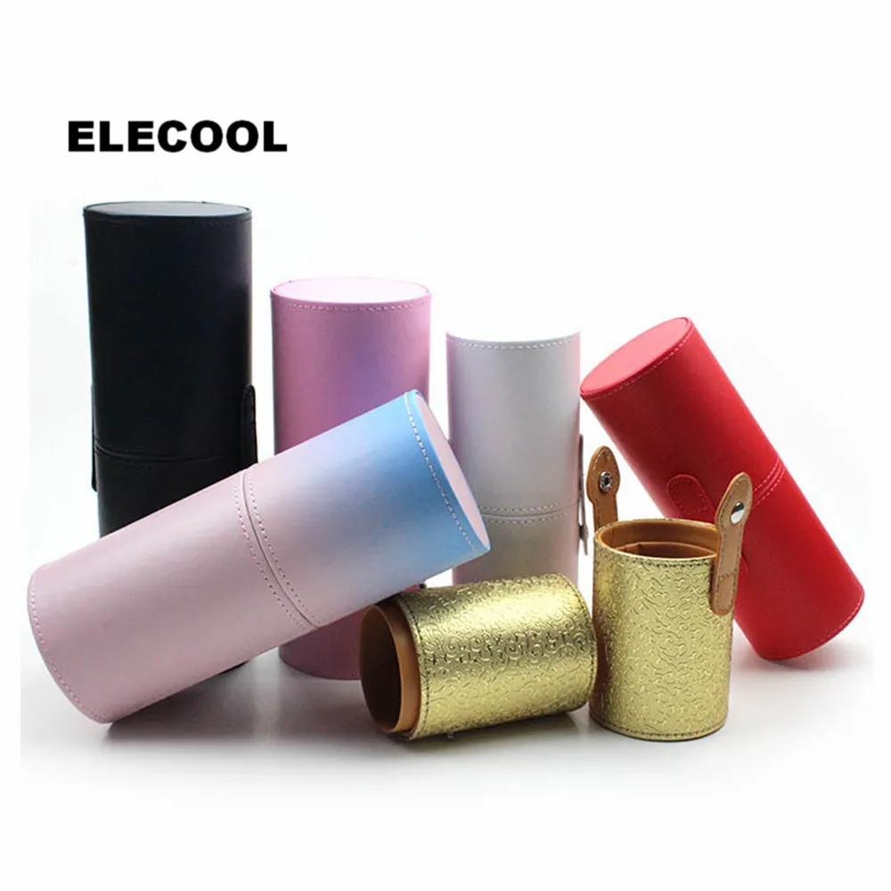 ELECOOL из искусственной кожи держатель для хранения макияжа Органайзер коробка для кисти для макияжа Ручка Косметическая чаша чехол коробка 15 типов
