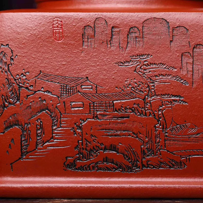 Темно-красный эмалированный керамический чайник ярко-красный халат вентилятор Yu Jun руководство знаменитый чайник путешествия чайный набор крошечные династии Шан причина