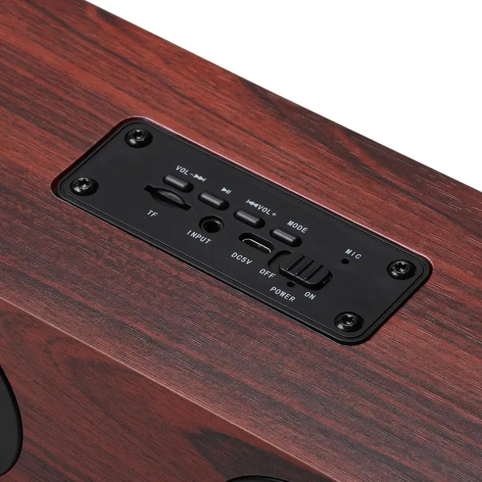 W8 4 рога 12 Вт Деревянный беспроводной Bluetooth динамик с TF картой воспроизведения и AUX