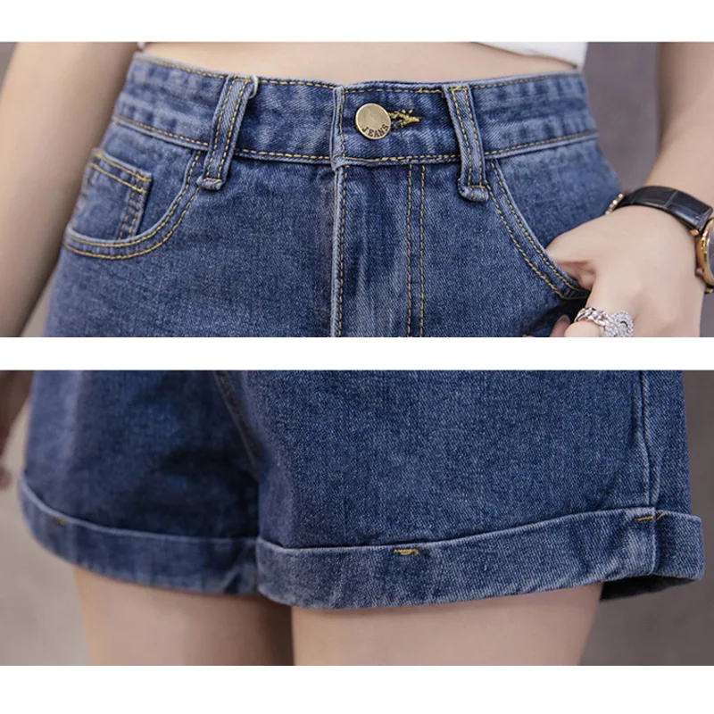 Новинка 2018 модные женские джинсы с высокой талией летние джинсовые шорты белые