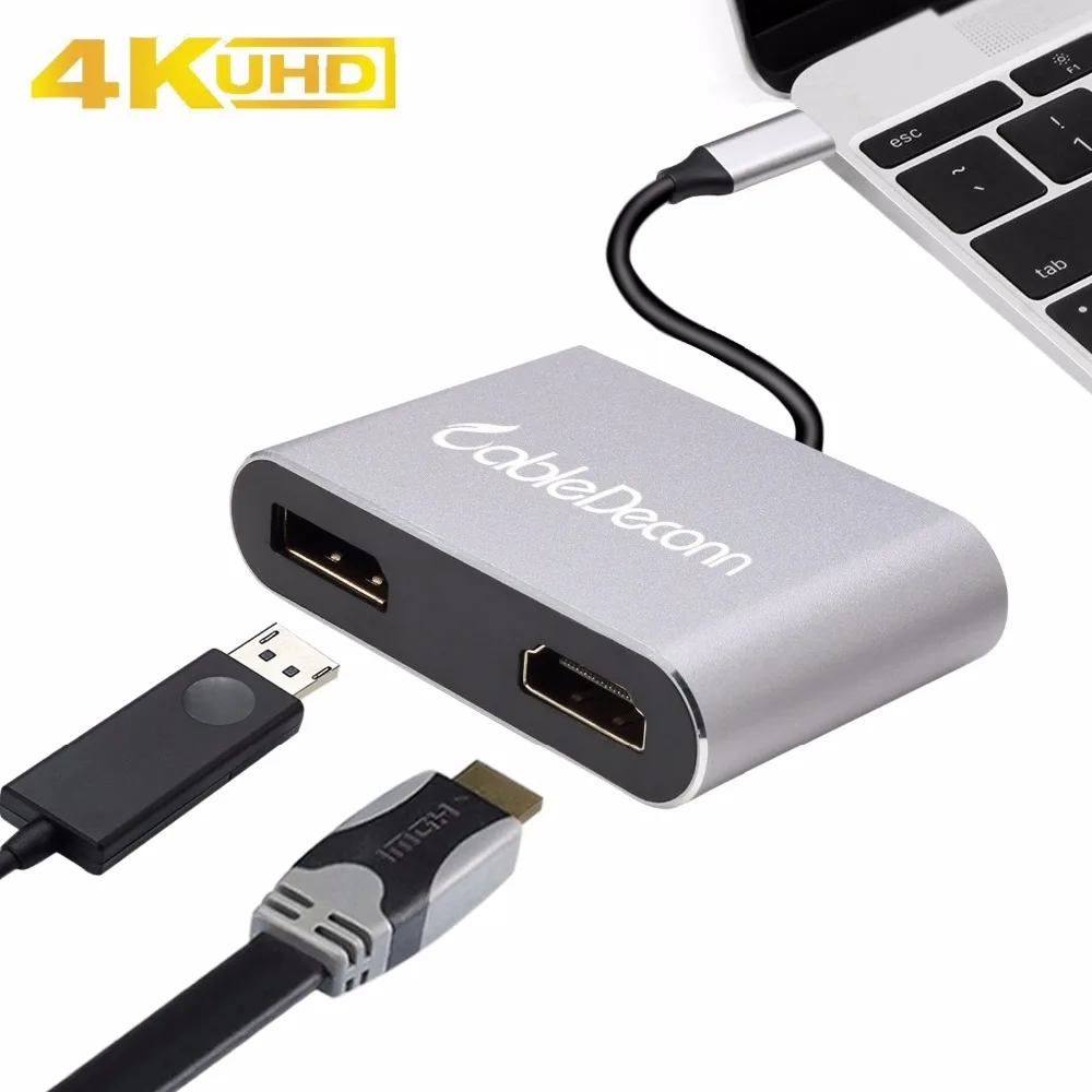 Thunderbolt 3 Hub USB C Type c к DisplayPort DP 4k 60Hz HDMI 4K 30Hz женский кабель адаптер расширяющий
