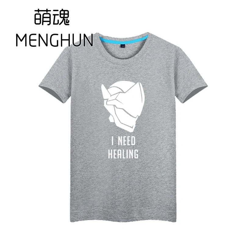 Новые футболки OW fans футболка с короткими рукавами из 100% хлопка Genji I need healing
