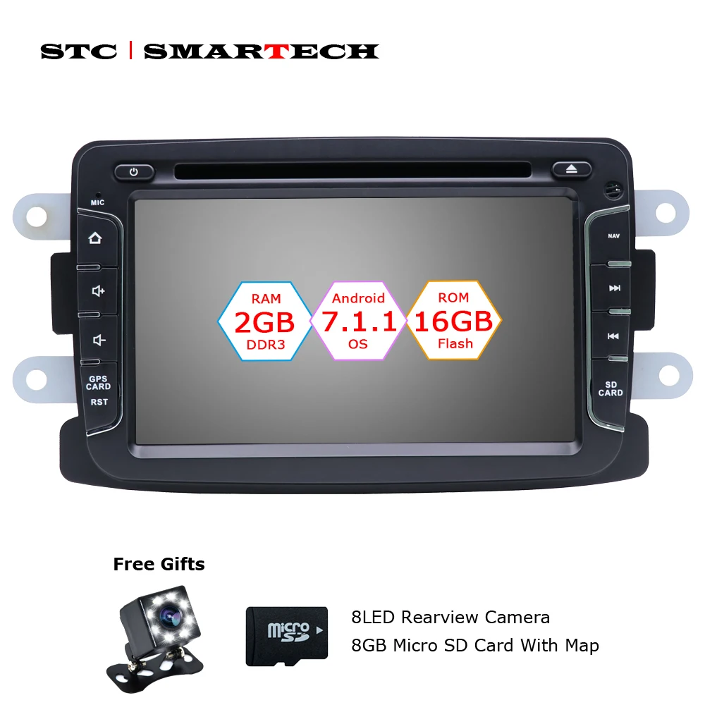 SMARTECH Android 7.1.2 Автомобильный CD DVD gps навигация для Dacia Duster Sandero Renault Captur Lada XRAY 2 Logan с CAN