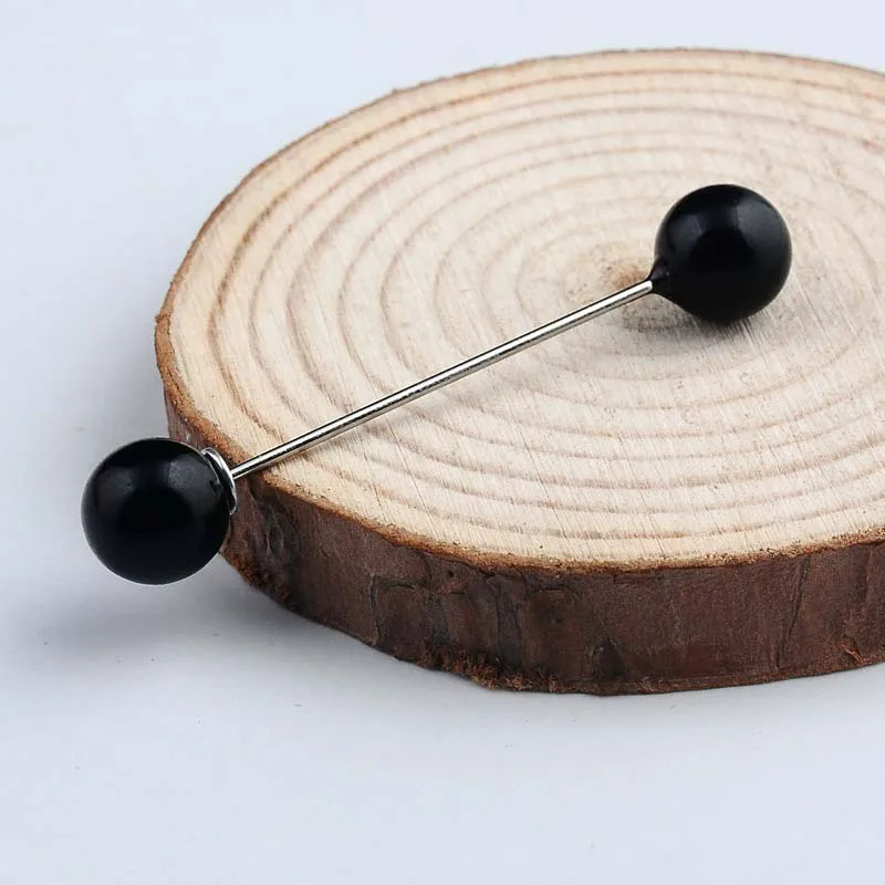 DoreenBeads белая черная брошь из искусственного жемчуга, булавки для женщин, брошка на лацканы, ювелирное изделие, брошь для костюма, Рождественская брошь в подарок, 1 шт