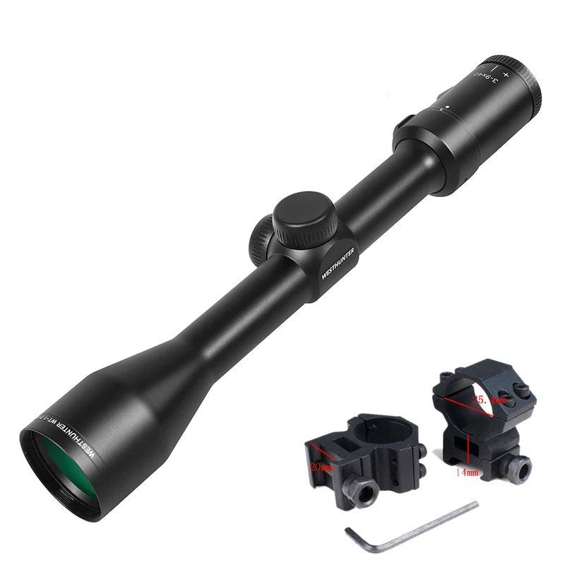 WESTHUNTER WT-1 3-9X40 Компактный Тактический охотничий прицел оптика Mil-dot Crosshair Сетка прицел для пневматической стрельбы - Цвет: low 20mm mount