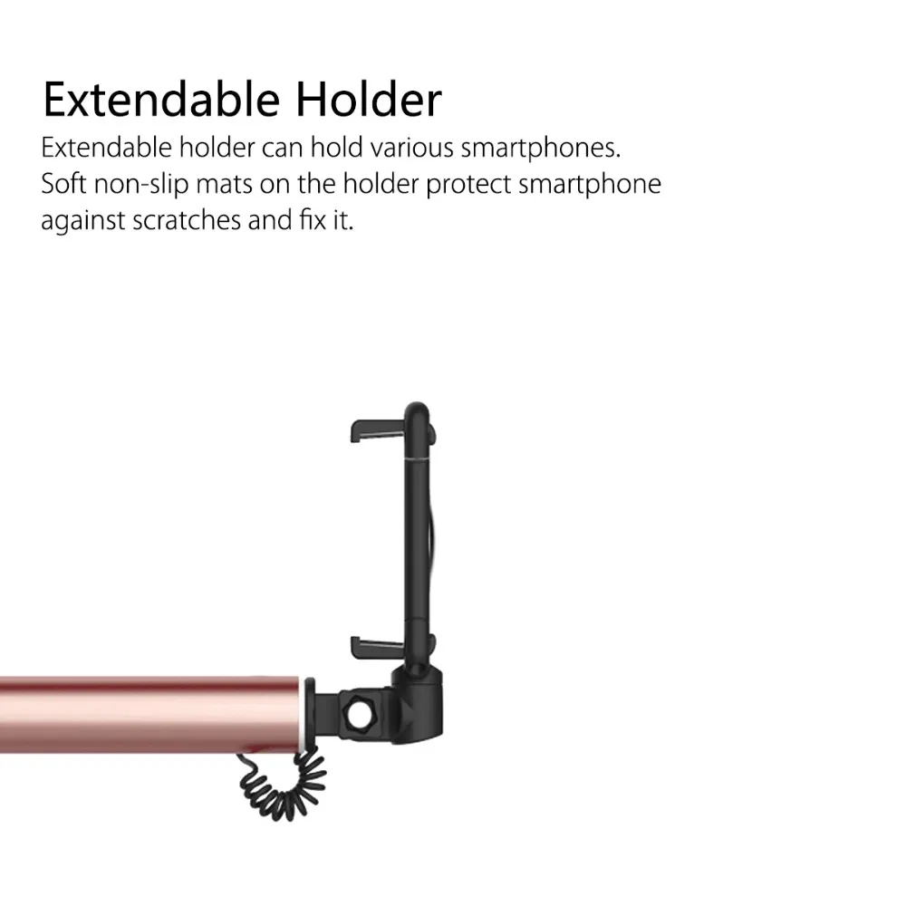 В продаже Rock Monopod 3,5 мм проводное управление универсальные мини селфи палки для iPhone/amsung/LG/huawei/Xiaomi IOS Android телефонов