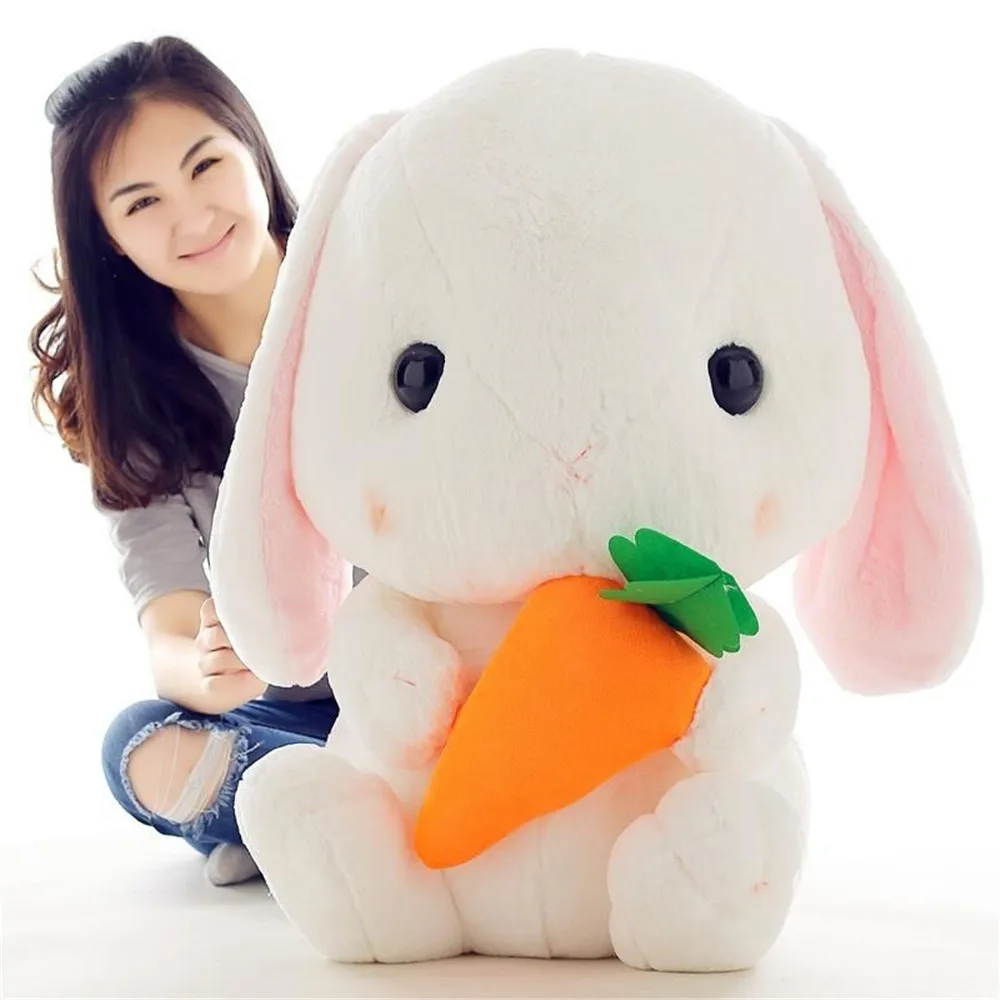 

Fancytrader 30'' Big Bunny Plush Toy 75cm Giant Cartoon Anime Stuffed Rabbit with Carrot Great Toys for Kids Christmas 2 Colors