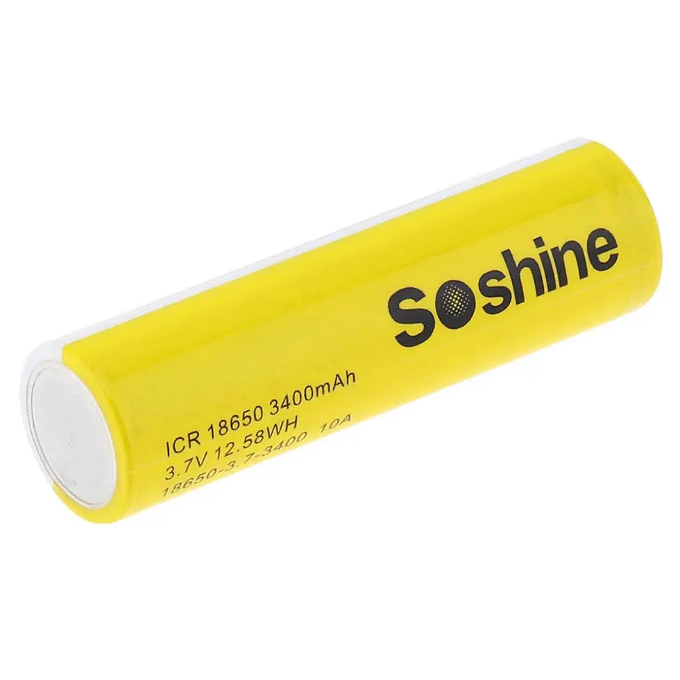 1 шт. оригинальный SOSHINE ICR 18650 3 7 V 10A 12.58WH 3400mah литий ионный аккумулятор с
