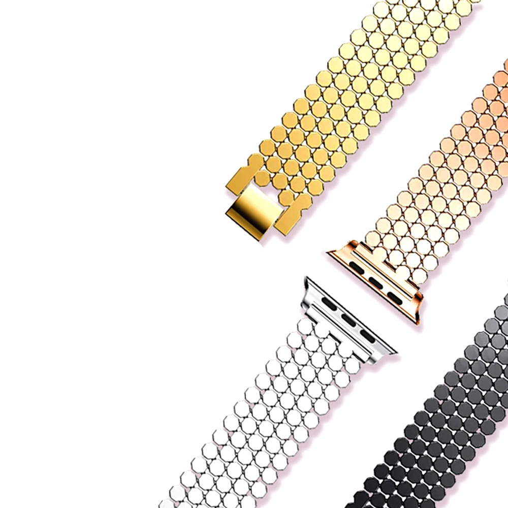 

stainless steel strap for apple watch band 42mm 38mm series 6/5/SE/4/3/2 metal watchband for iwatch band 44mm 40mm bracelet+tool