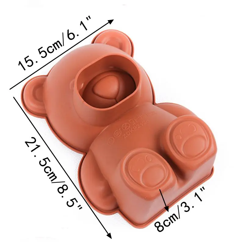 Детский любимый мультяшный дизайн 3D Медведь силиконовая Антипригарная посуда