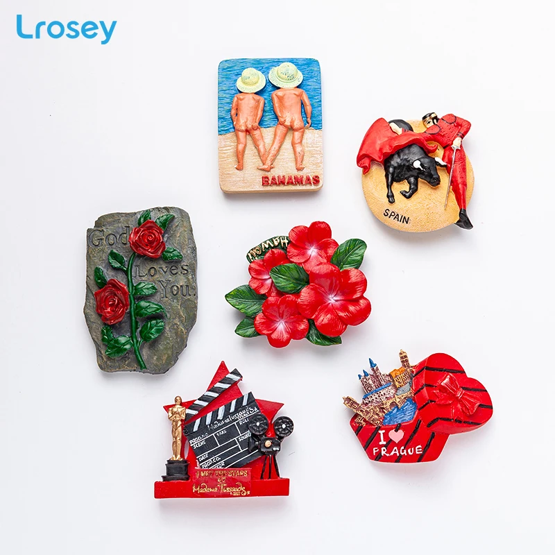 

Hawaiian red flower fridge magnet souvenir Oscar Movie magnets for refrigerators for home decor Child Spain refrigerator magnets
