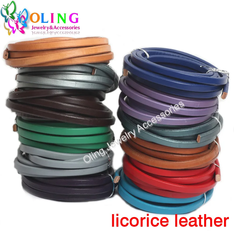 

joyeria DIY 25CM/String Multicolor 10*6mm Real Licorice Leather Cords Supplies wire/cord women Bracelet Bracelets jewelry making