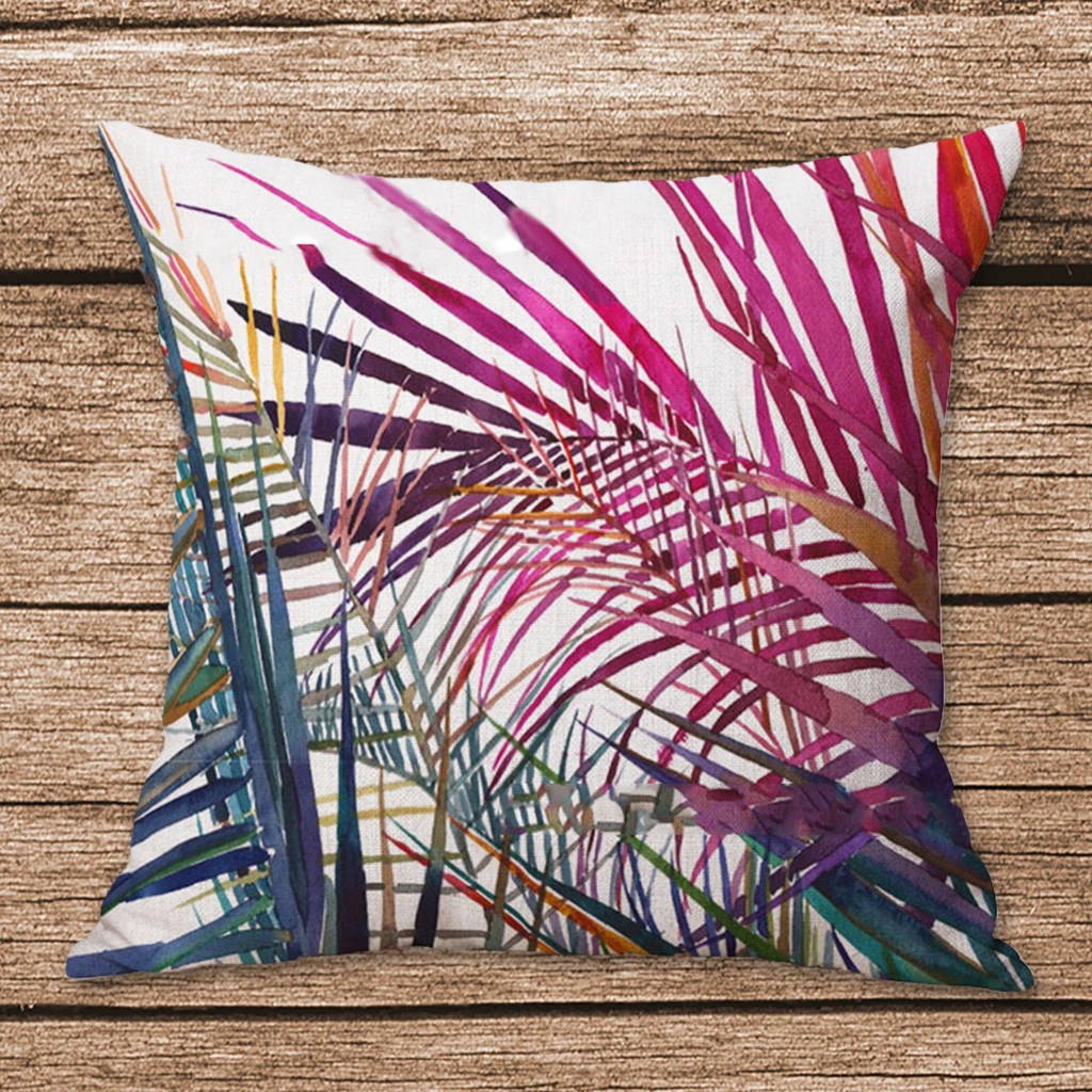 Африканское Тропическое растение наволочка с принтом зеленые листья льняные