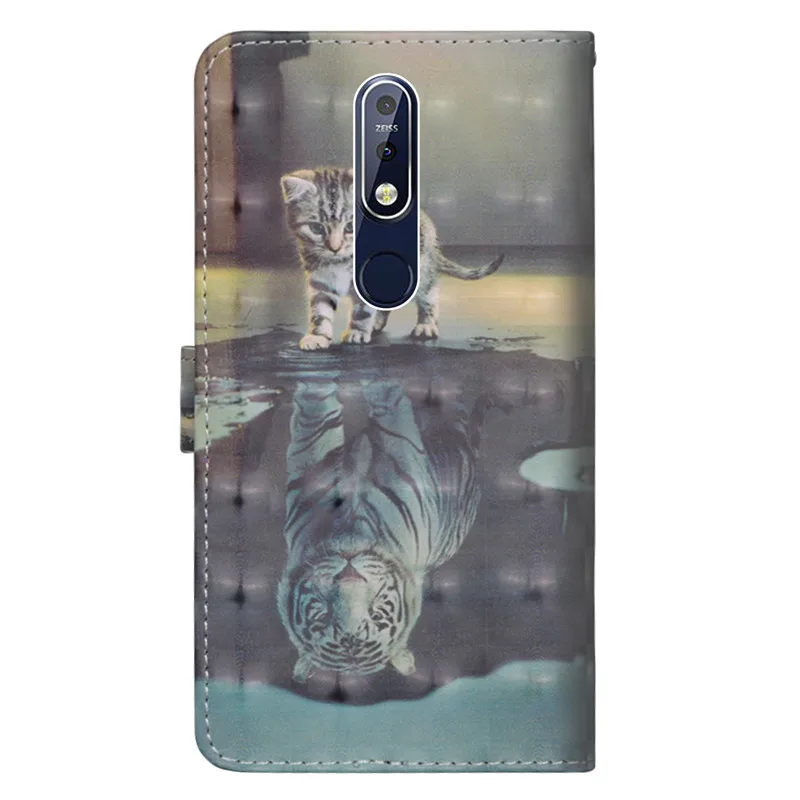 For Nokia 7.1 Flip Leather Case on sFor Fundas 3.1 Plus Coque Cover 3D Wallet Stand Phone Cases |
