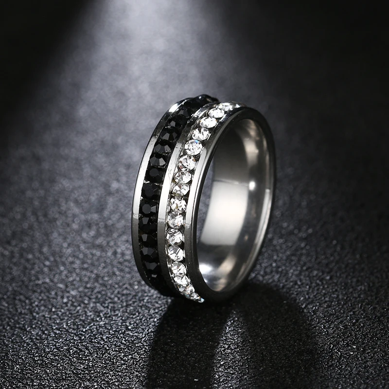 Женские кольца из нержавеющей стали DOTIFI прозрачные черного синего циркония для