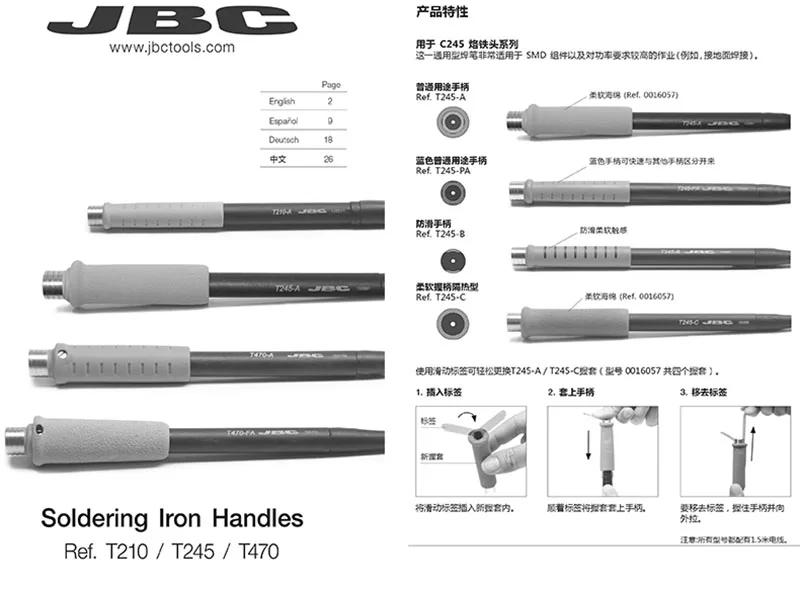 Jyrkior JBC Precision C210 наконечник паяльника 210-020 210-001 210-009 конический наконечник оригинальная сварочная насадка для сварочных работ