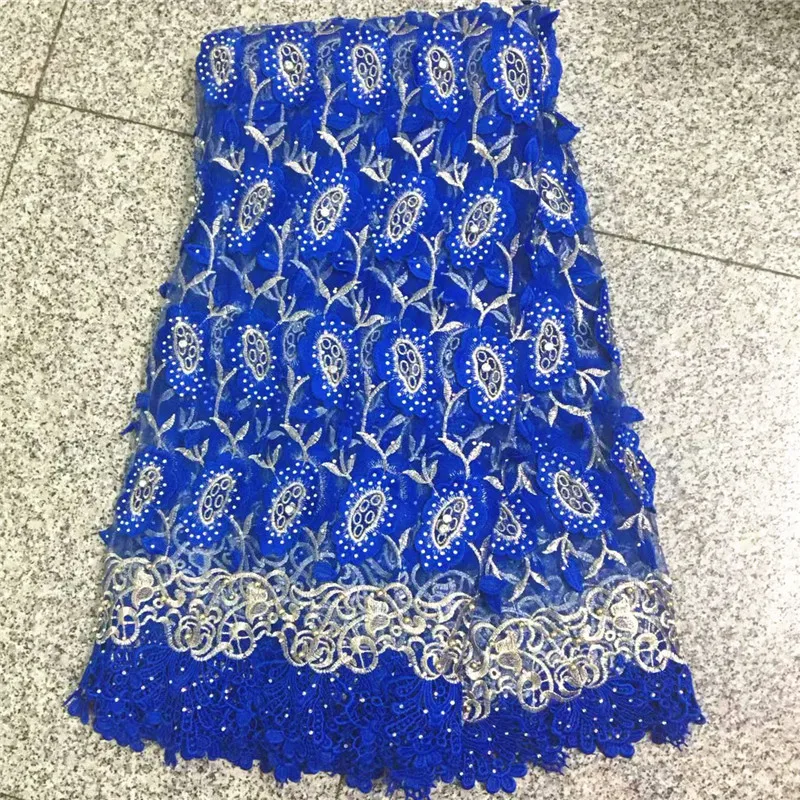 2018 Excellent white african guipure lace fabric high quality french embroidered tulle with stones for party dress NLY24-1 | Дом и сад