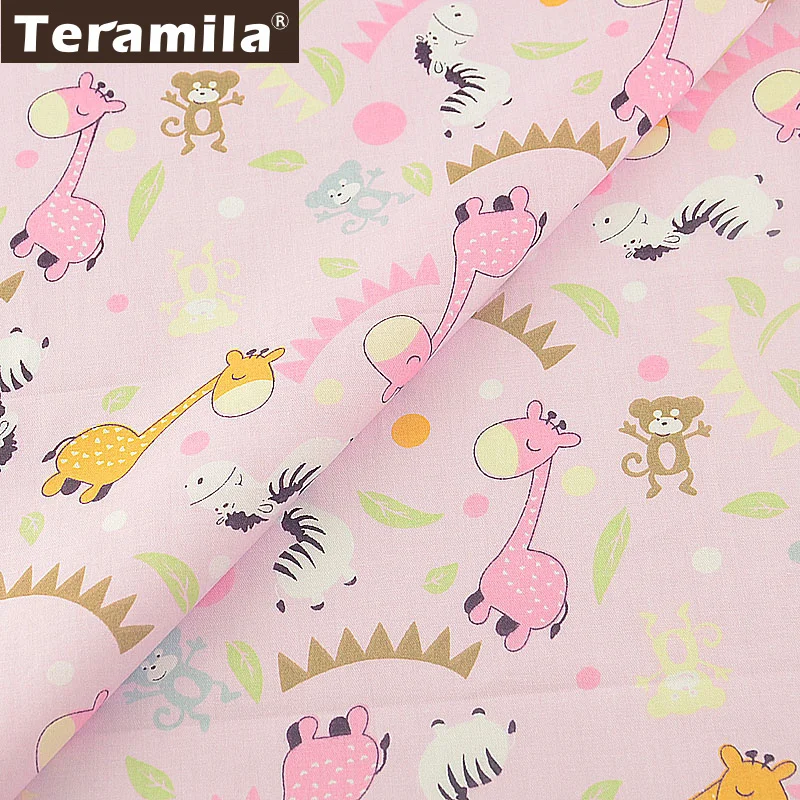Teramila Tecido 100% хлопок DIY швейный материал розовый животные Стиль Скрапбукинг