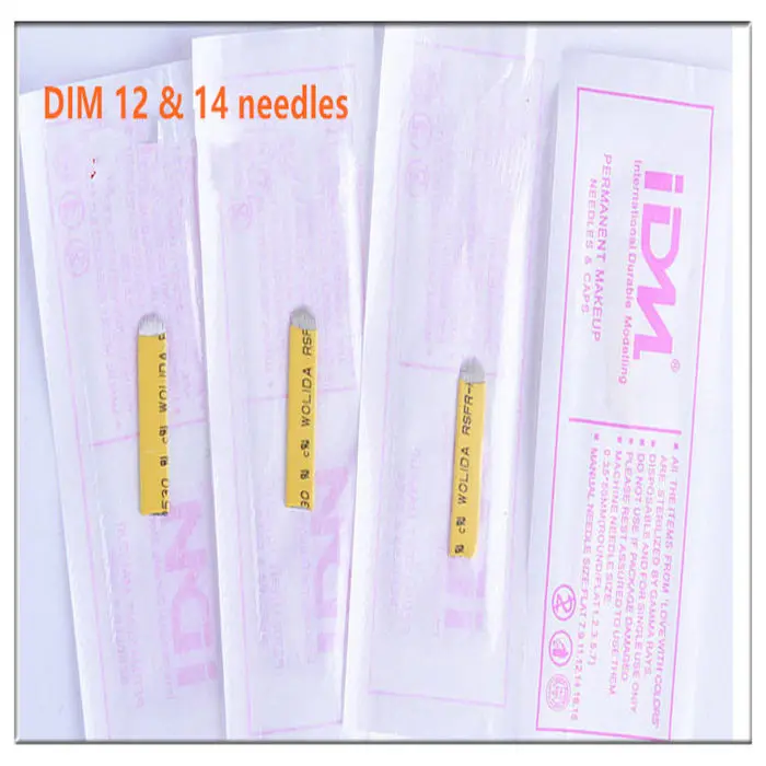 300 Pcs 12 14 18 Pins Permanent Makeup Manual Eyebrow Tattoo Needles Blade For 3D Embroidery Microblading Pen Machine | Красота и