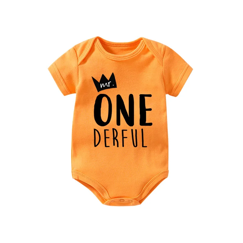 one derful oragen Culbutomind костюм для первого дня рождения для мальчика 1 год, Mr One, дерзкое боди-костюм для первого дня рождения, фотосессия для маленького мальчика 0-12 месяцев - Цвет: one derful oragen