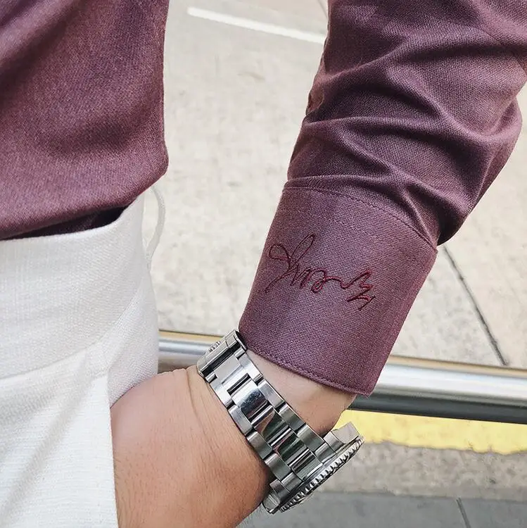 2019 Осенняя Новая модная Высококачественная Роскошная рубашка с вышивкой мужские