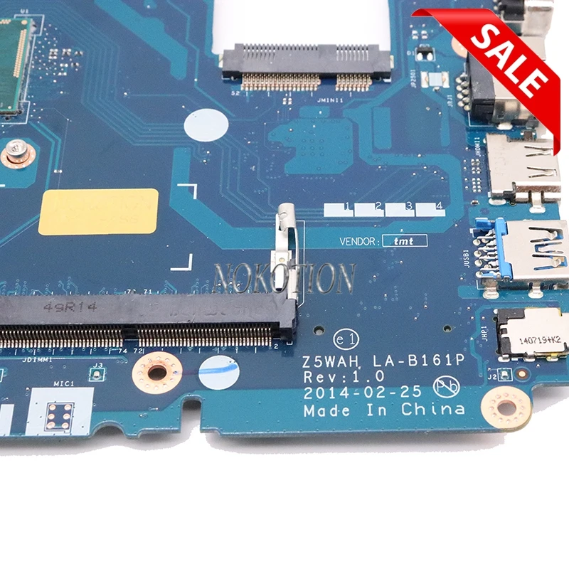 NOKOTION Z5WAH LA-B161P материнская плата для acer aspire E5-531 E5-571 Материнская плата ноутбука NBML811002 NB. ML811.002 SR1EN I3-4030U Процессор