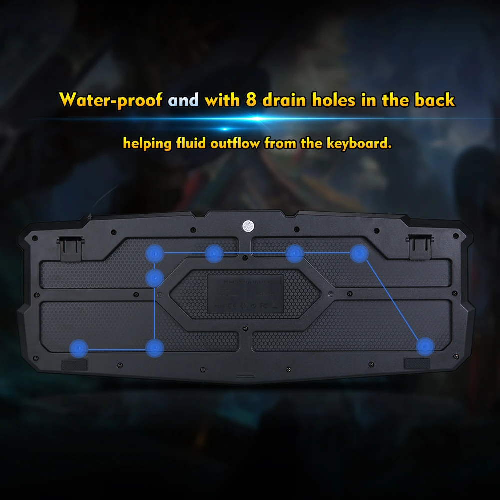 Игровая клавиатура лазерная резьба символов USB Проводная с подсветкой