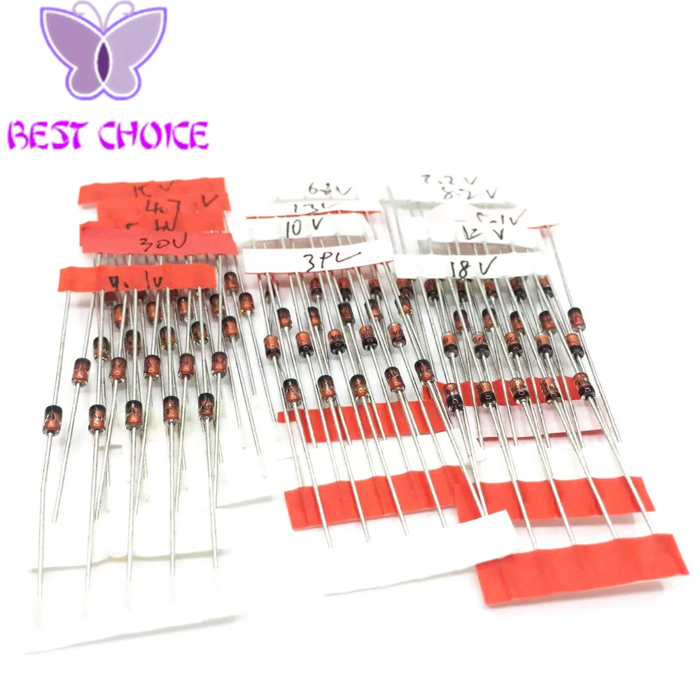 1 Вт туннельный диод, 3,3 V-30 V 14valuesX5pcs = 70 шт., пакет с электронными компонентами, стабилитрон набор разнокалиберных диодов