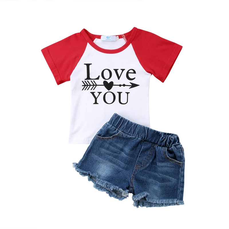 Летние милые повседневные комплекты из 2 предметов для маленьких девочек белая