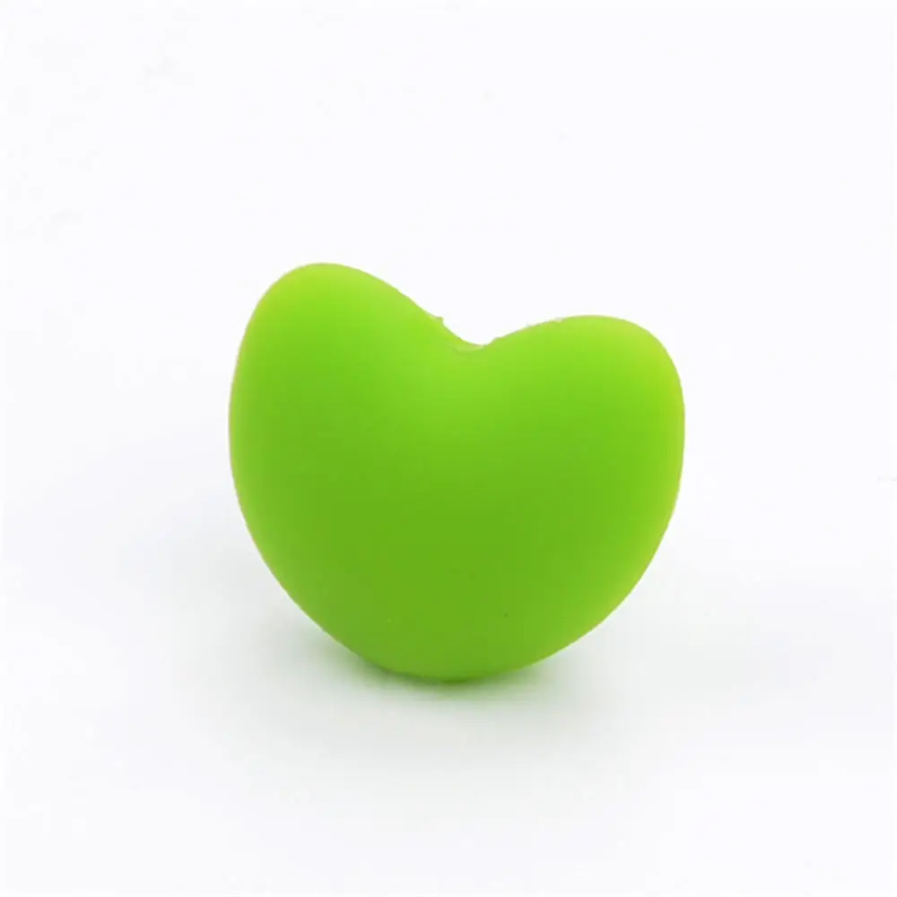 LOFCA-Cuentas de silicona en forma de coraz&oacute;n, 10 piezas, colgante para mordedor, joyer&iacute;a para la dentici&oacute;n del beb&eacute;, Cuidado Oral del beb&eacute;, collar con soporte para chupete-3