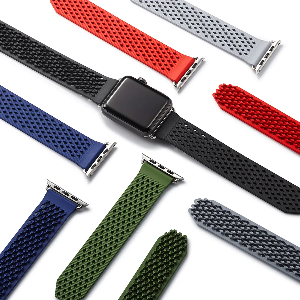 Силиконовый спортивный ремешок для Apple Watch 5, 4, 40 мм, 44 мм, iwatch series 3, 2, 1, 42 мм, 38 мм, тканый резиновый ремешок, браслет на запястье, аксессуары