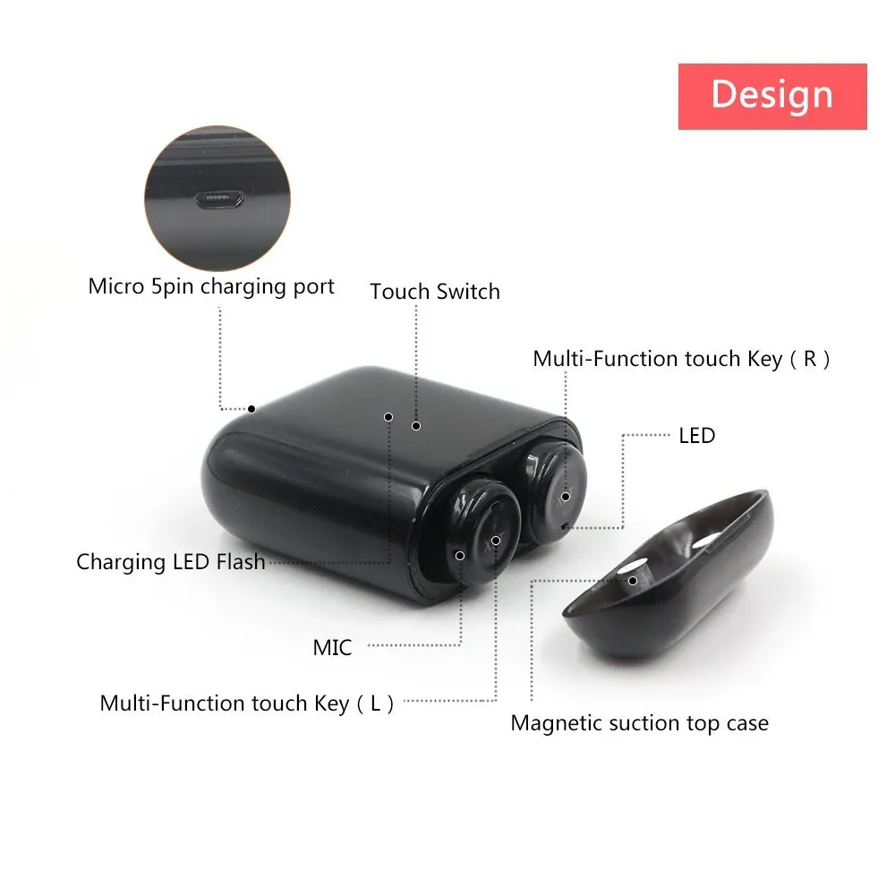 X3T bluetooth гарнитура TWS touch CSR4.2 наушники|Наушники и гарнитуры| |