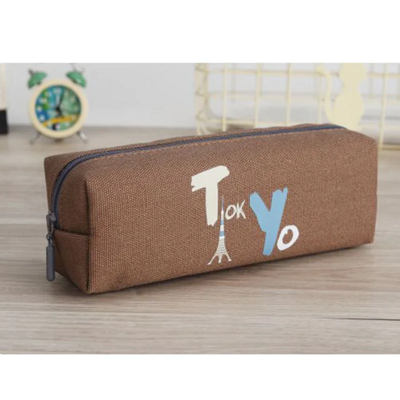 Khaki Pen Bag Креативный пенал, простой дизайн, стиль, пенал на молнии подставка для ручек, школьные принадлежности, канцелярские принадлежности, пенал для студентов, сумка для ручек - Цвет: Khaki Pen Bag