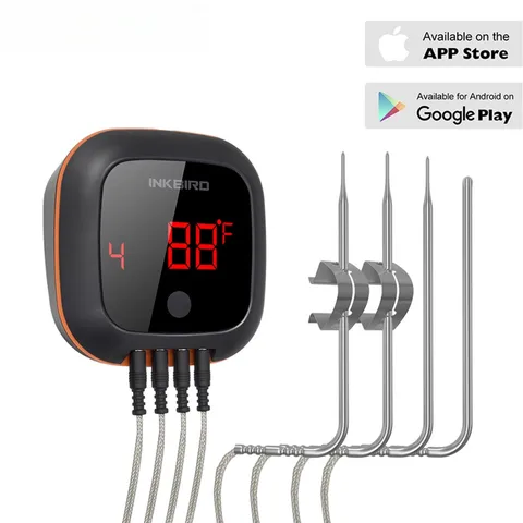 IBT 2x 4xs 6xs 3 Typen Food Koch Haushalt Wireless BBQ Thermometer IBT-2x Sonden & Timer für Ofen-Fleischgrill kostenlos App Control