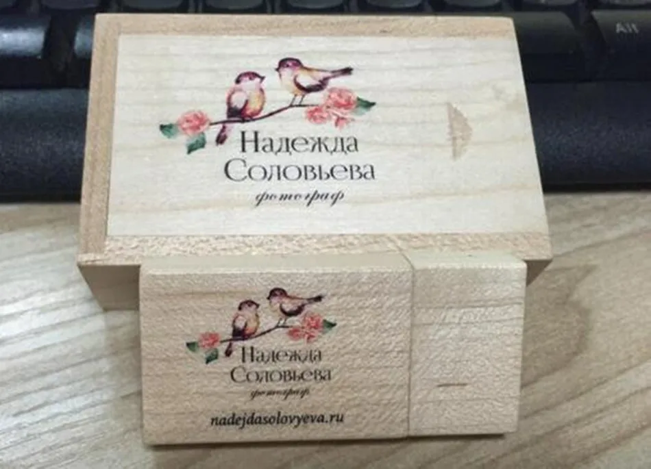 Флеш-накопитель usb 2 0 или 3 версии натуральный клен для свадебных фотографий с