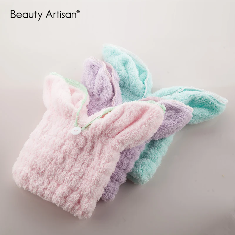 Корейская шапка для сухих волос 3 цвета супер впитывающее банное полотенце